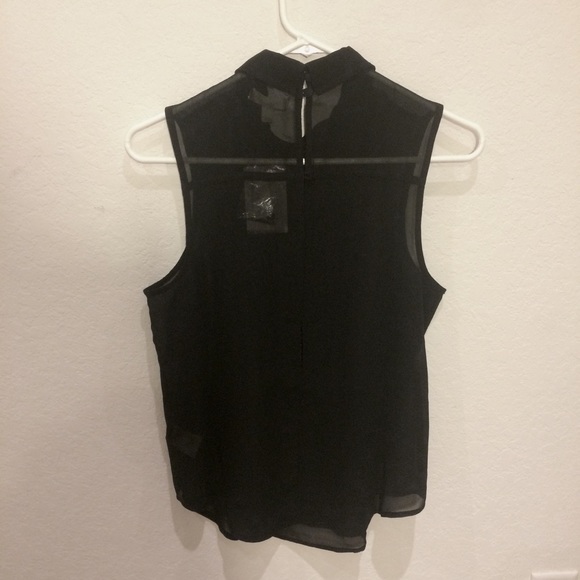 Sheer Detailed Collared Blouse NWT - Picture 3 of 6